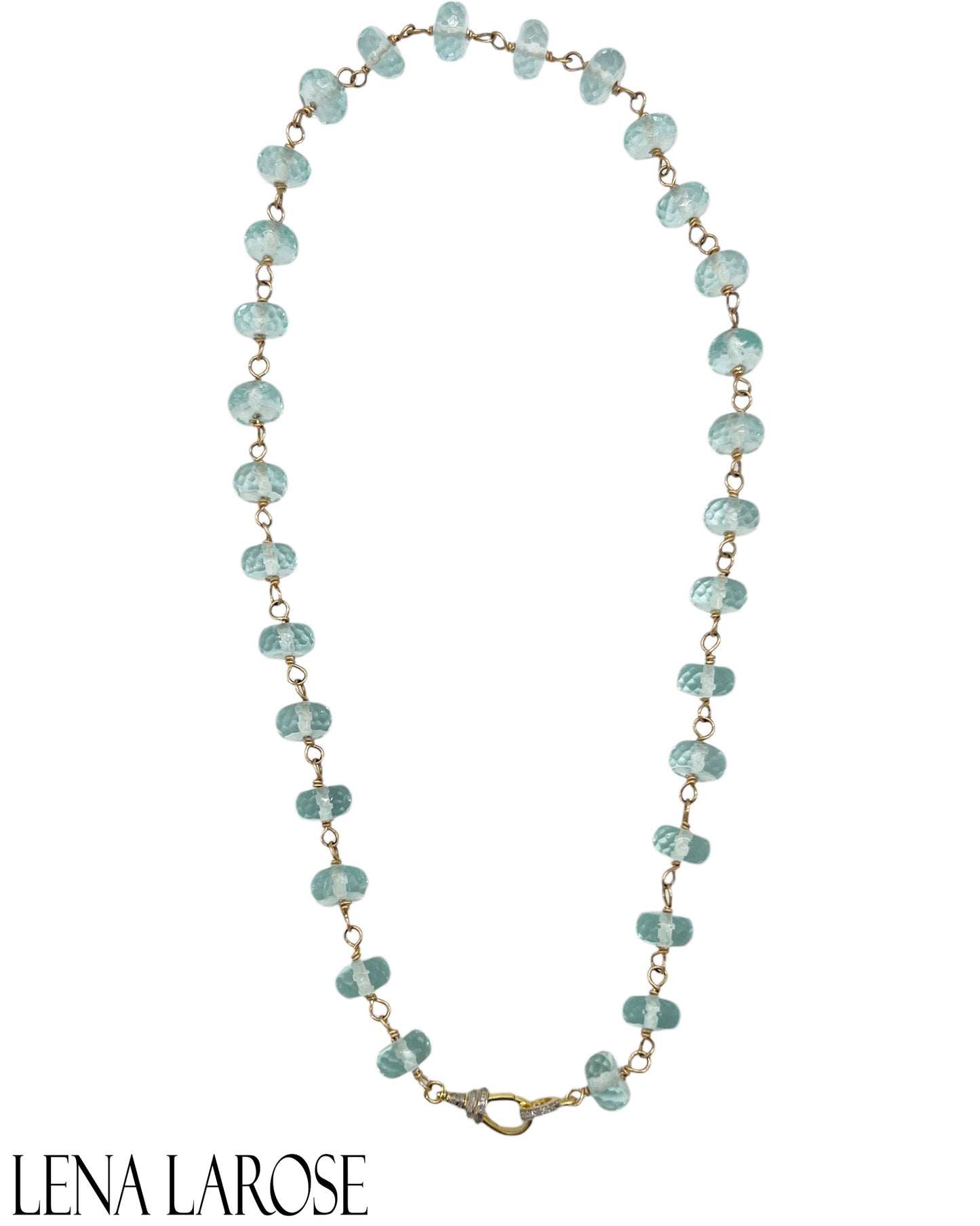 TRUNKSHOW The Woods Blue Topaz Diamond Chain 18"