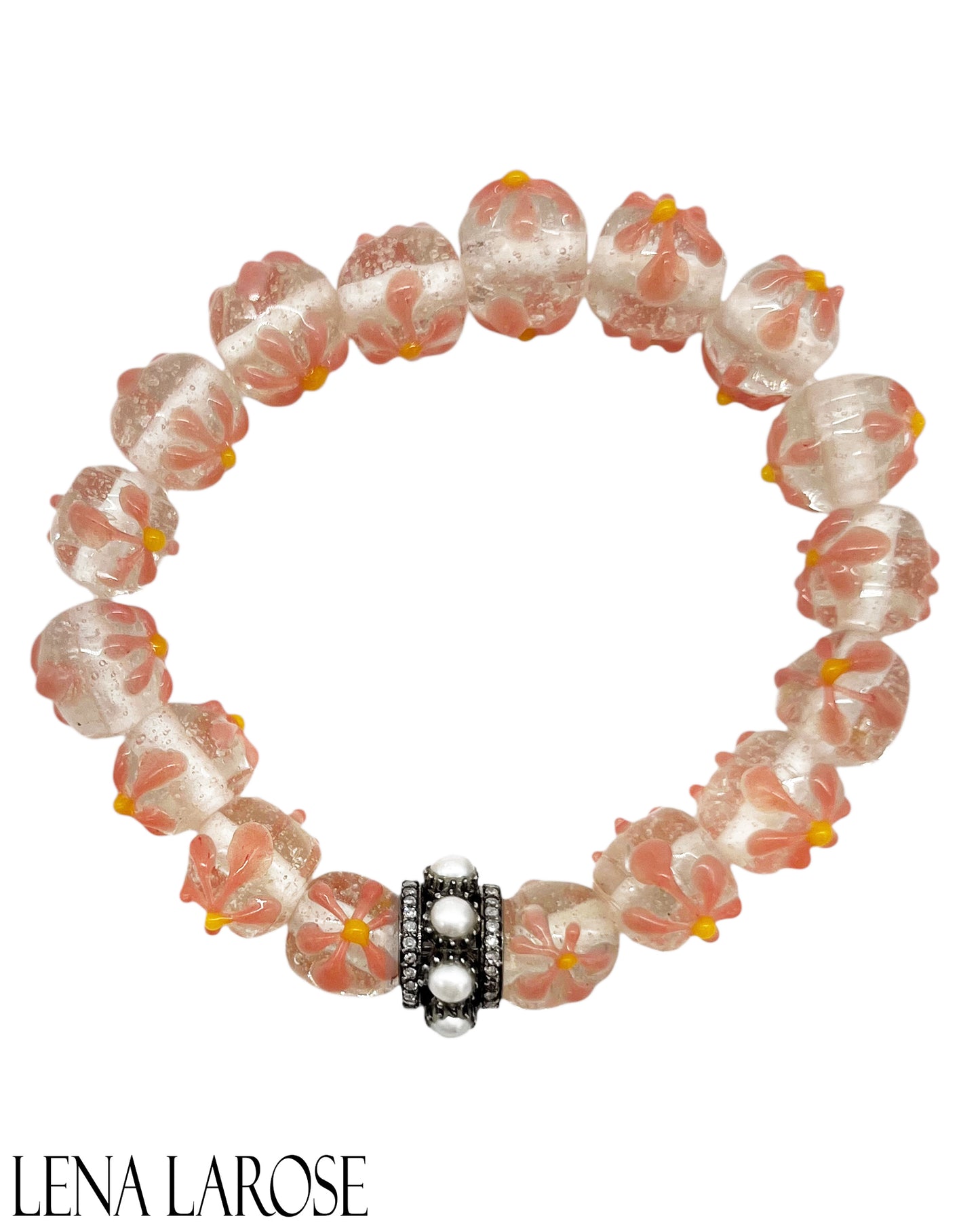 The Woods Silver and Pearl African Beaded Bracelet