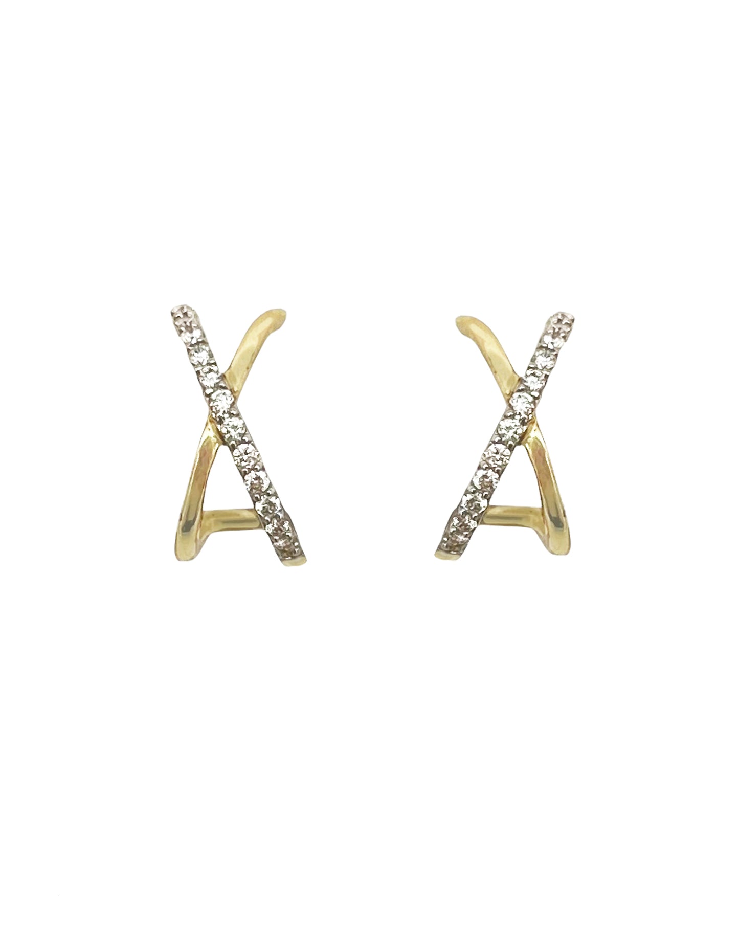 14K Vintage La Rose Criss Cross Hoops