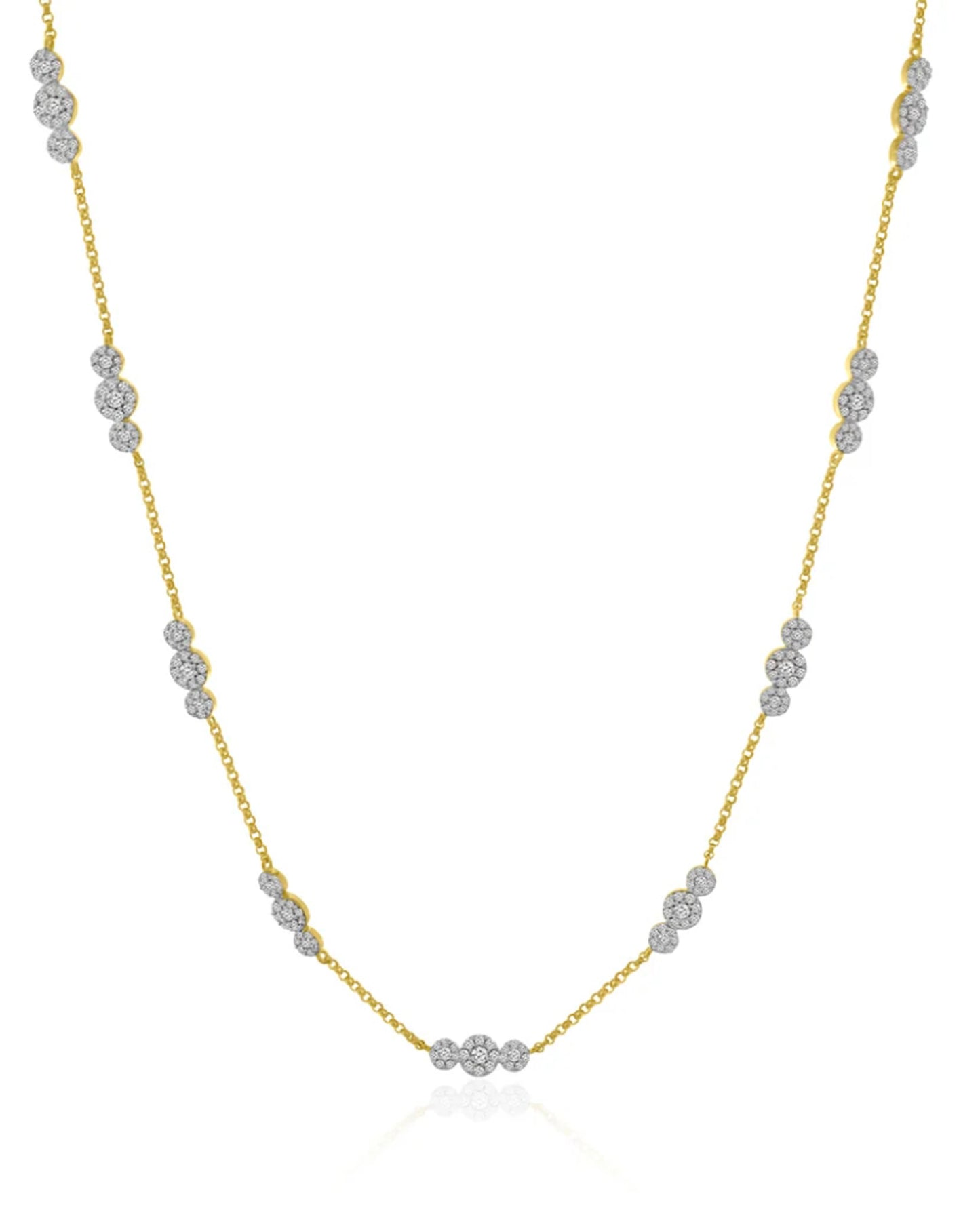 Vintage La Rose 14K Diamond Station Necklace