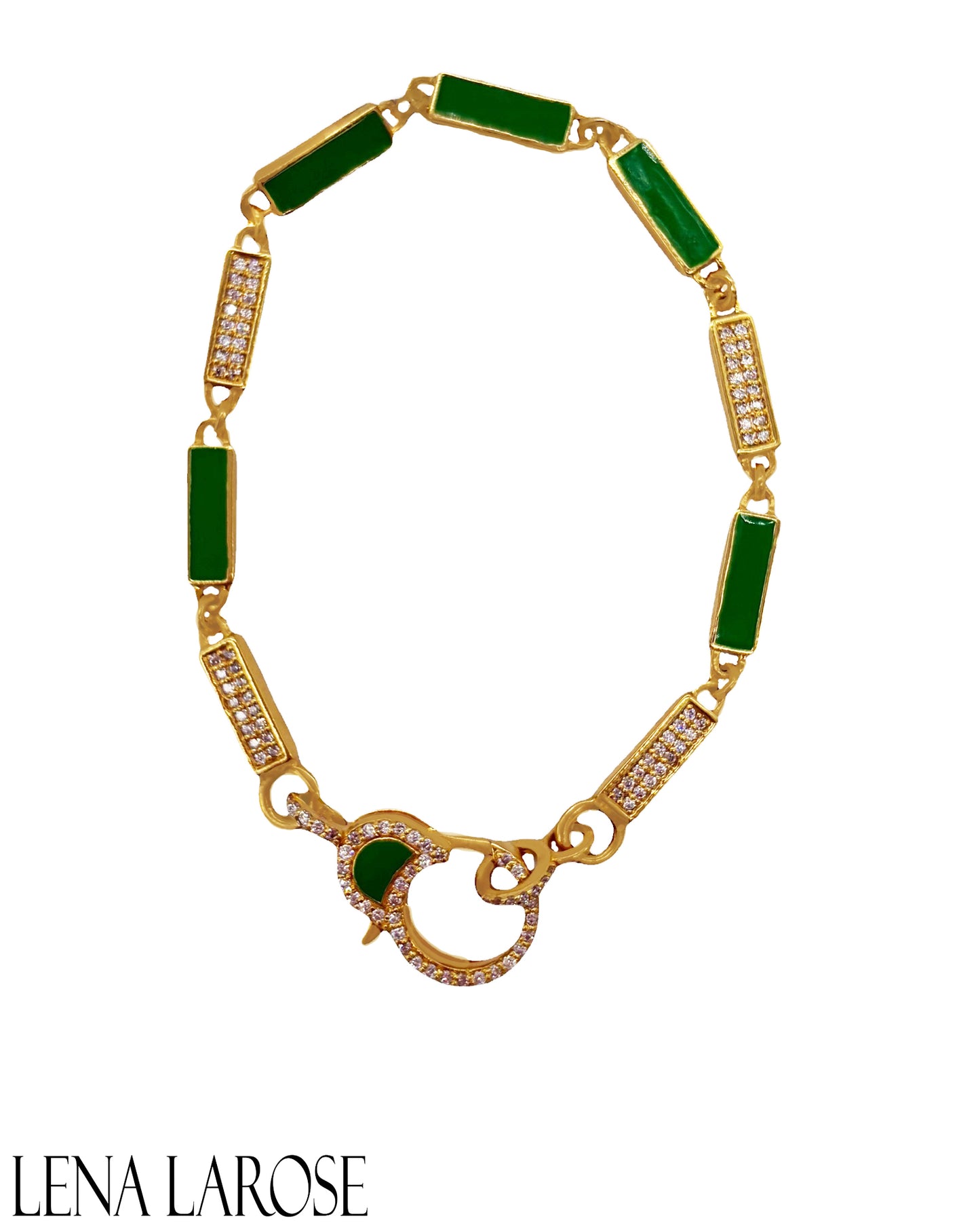 TRUNK-SHOW Royal Nomad Small Kelly Green Mixed Diamond Bracelet