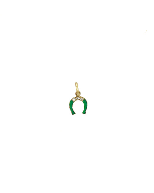 Gigi Green Resin Horseshoe Pendant