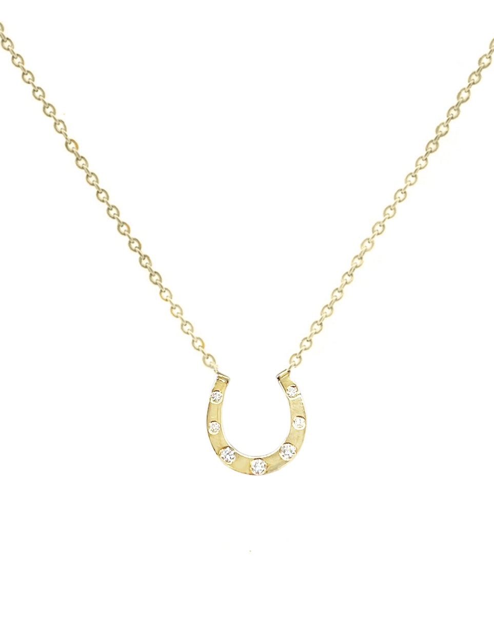 14K Vintage La Rose Horseshoe Diamond Necklace