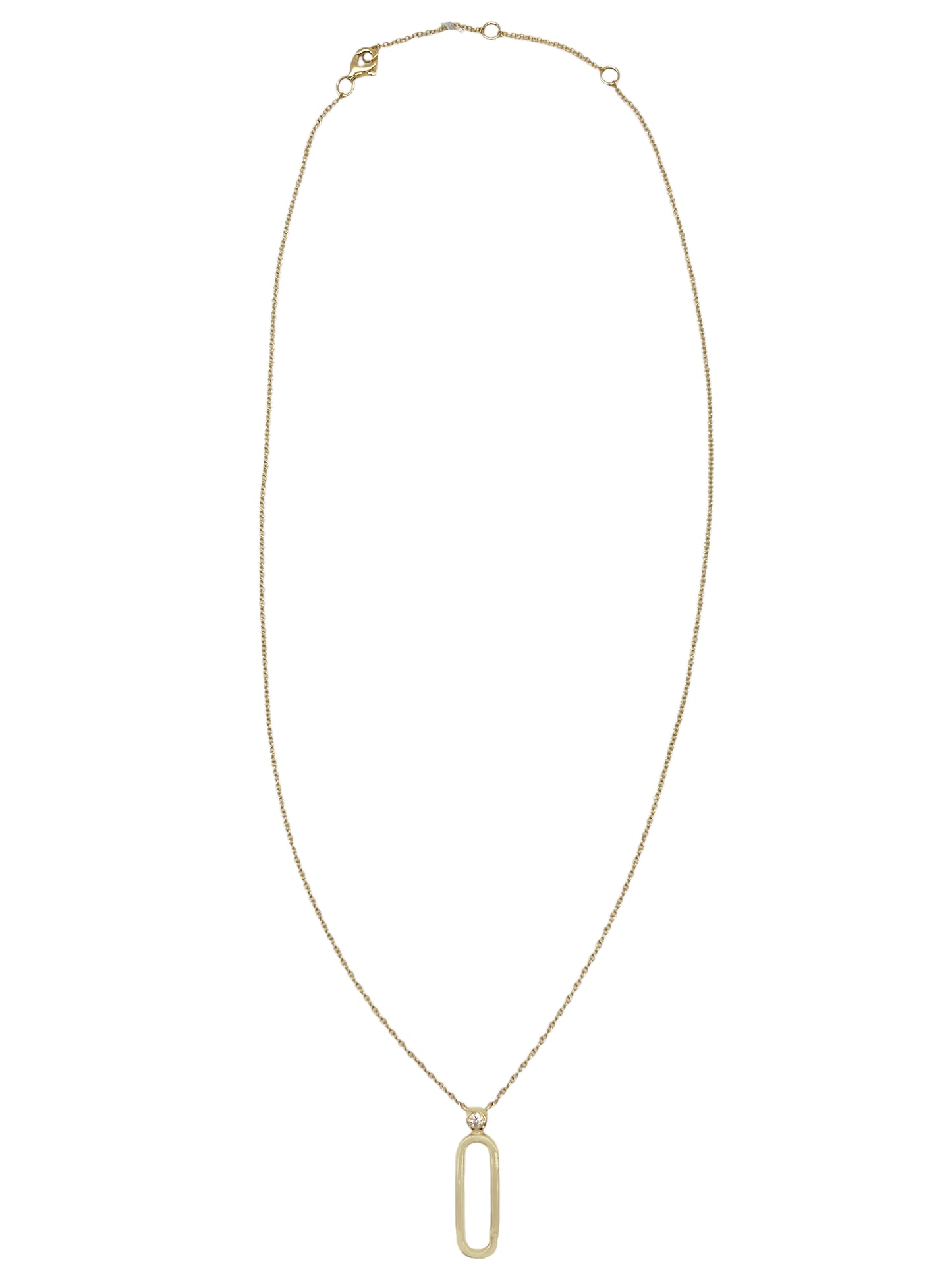 14k Paperclip Clasp Necklace