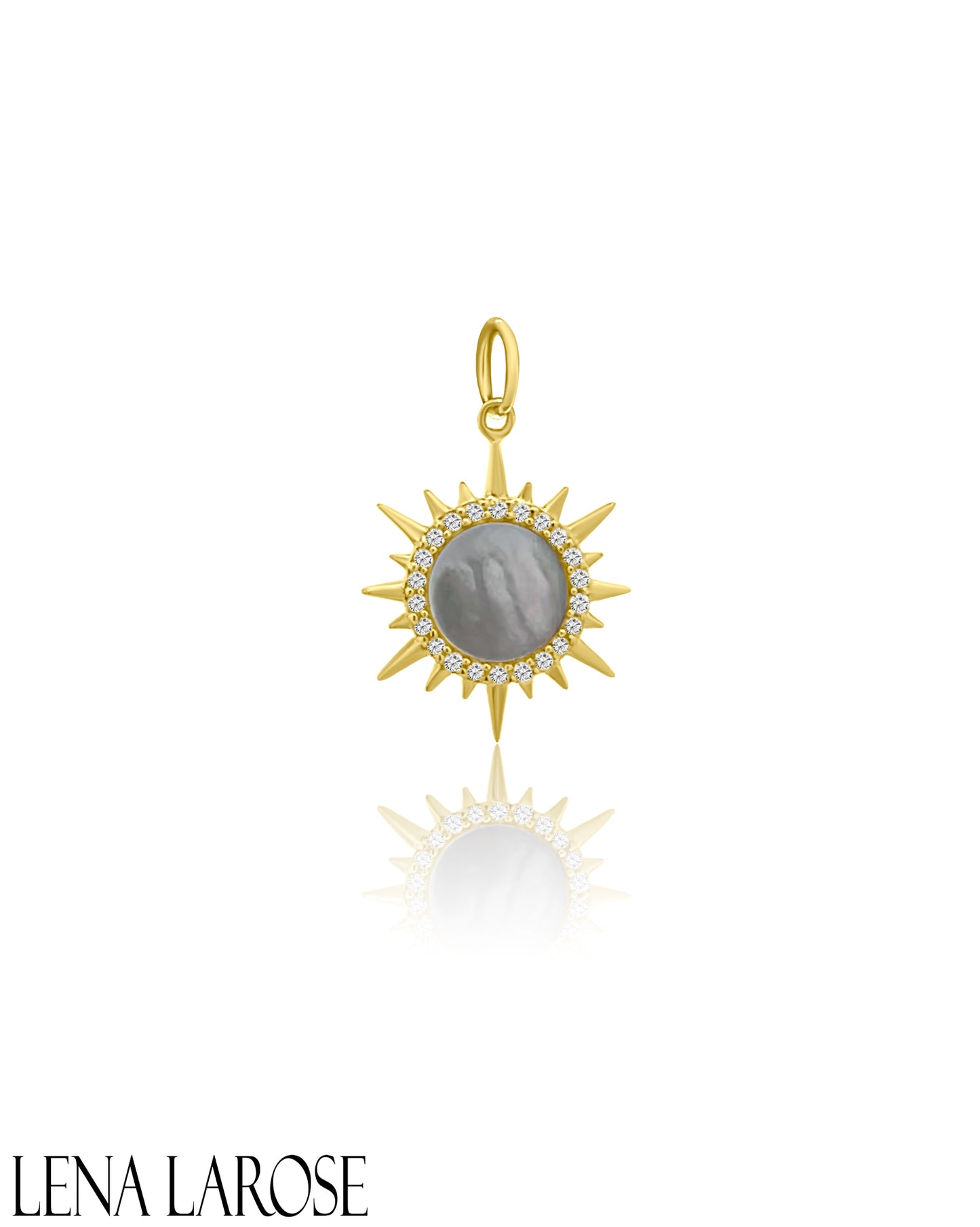 Vintage La Rose 14K Mother of Pearl Starburst Pendant