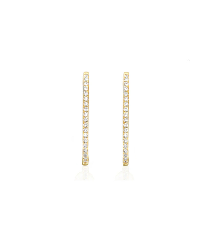 Vintage La Rose 14K Single Row Paperclip Huggie