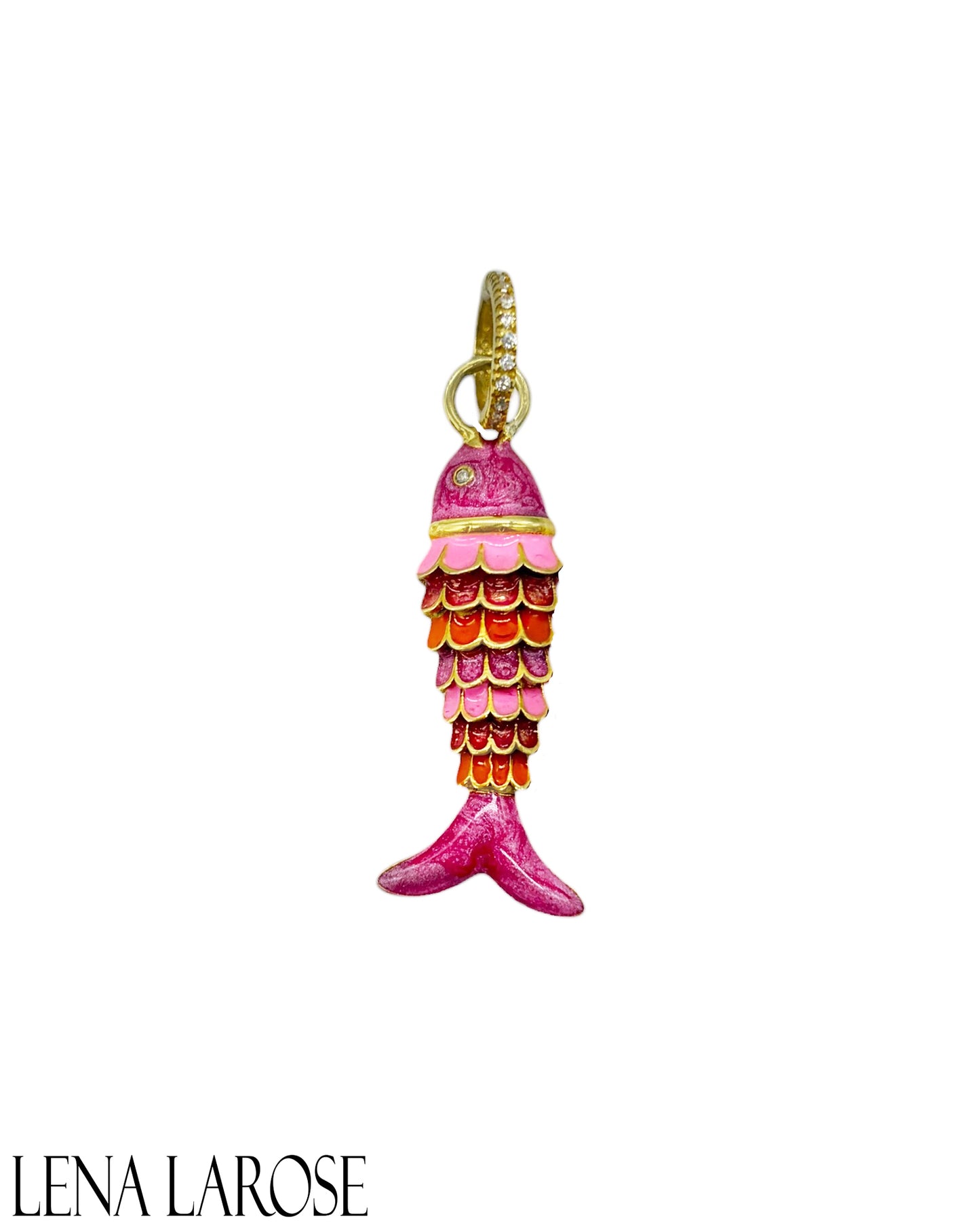 Royal Nomad Orange Sapphire Reversible Fish Pendant