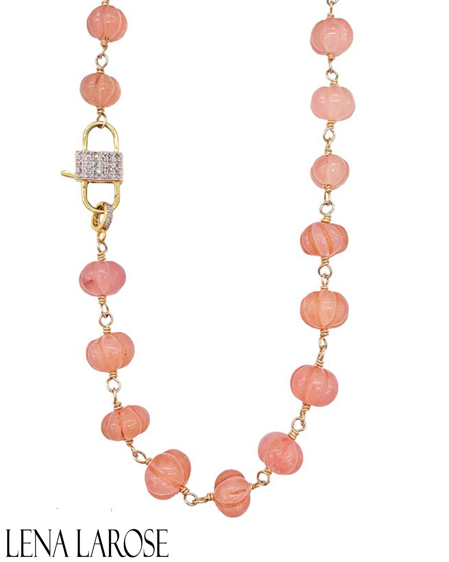 The Woods Fine Jewelry Peach Quartz Necklace, 17"