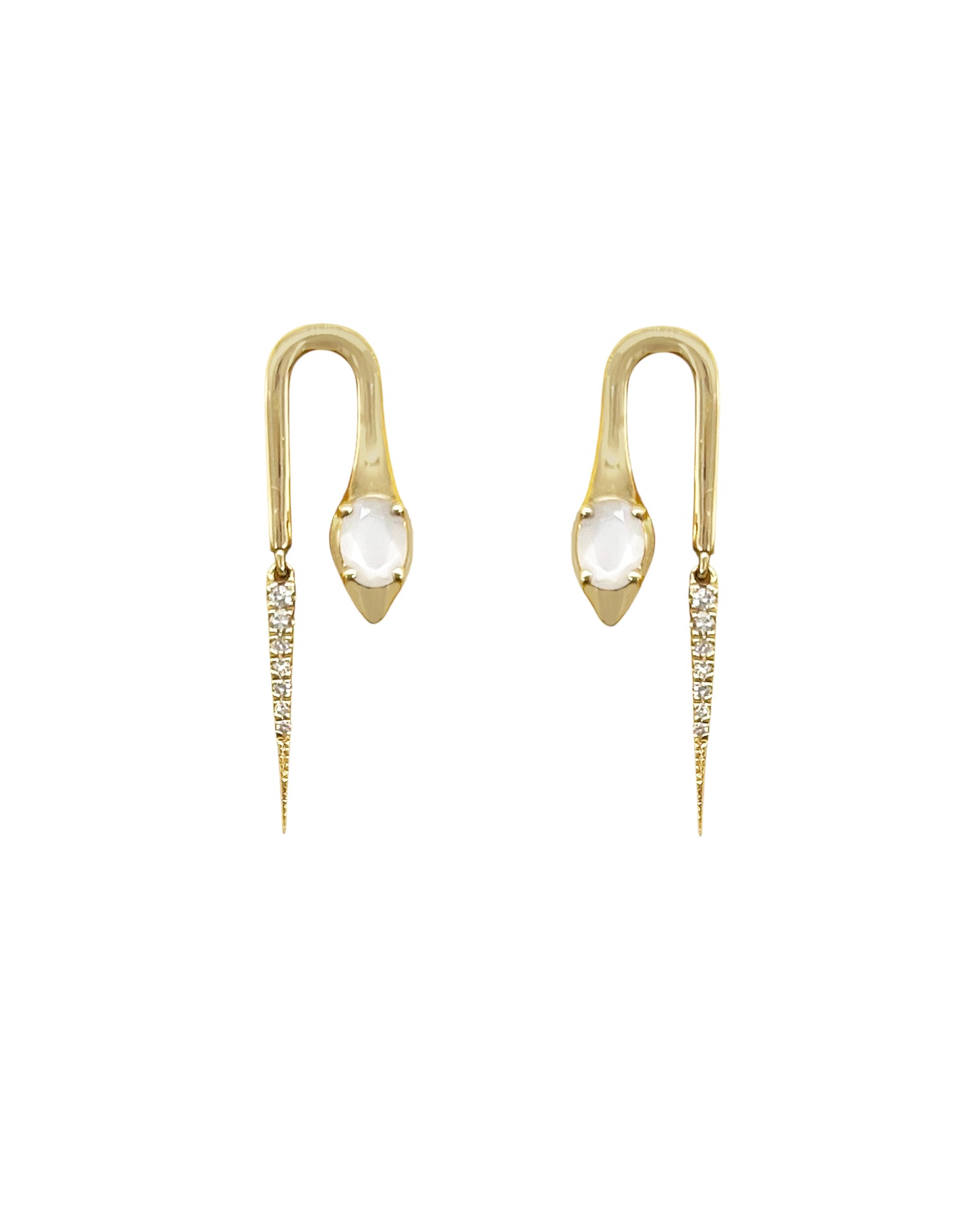 Vintage La Rose 14K Snake Drops