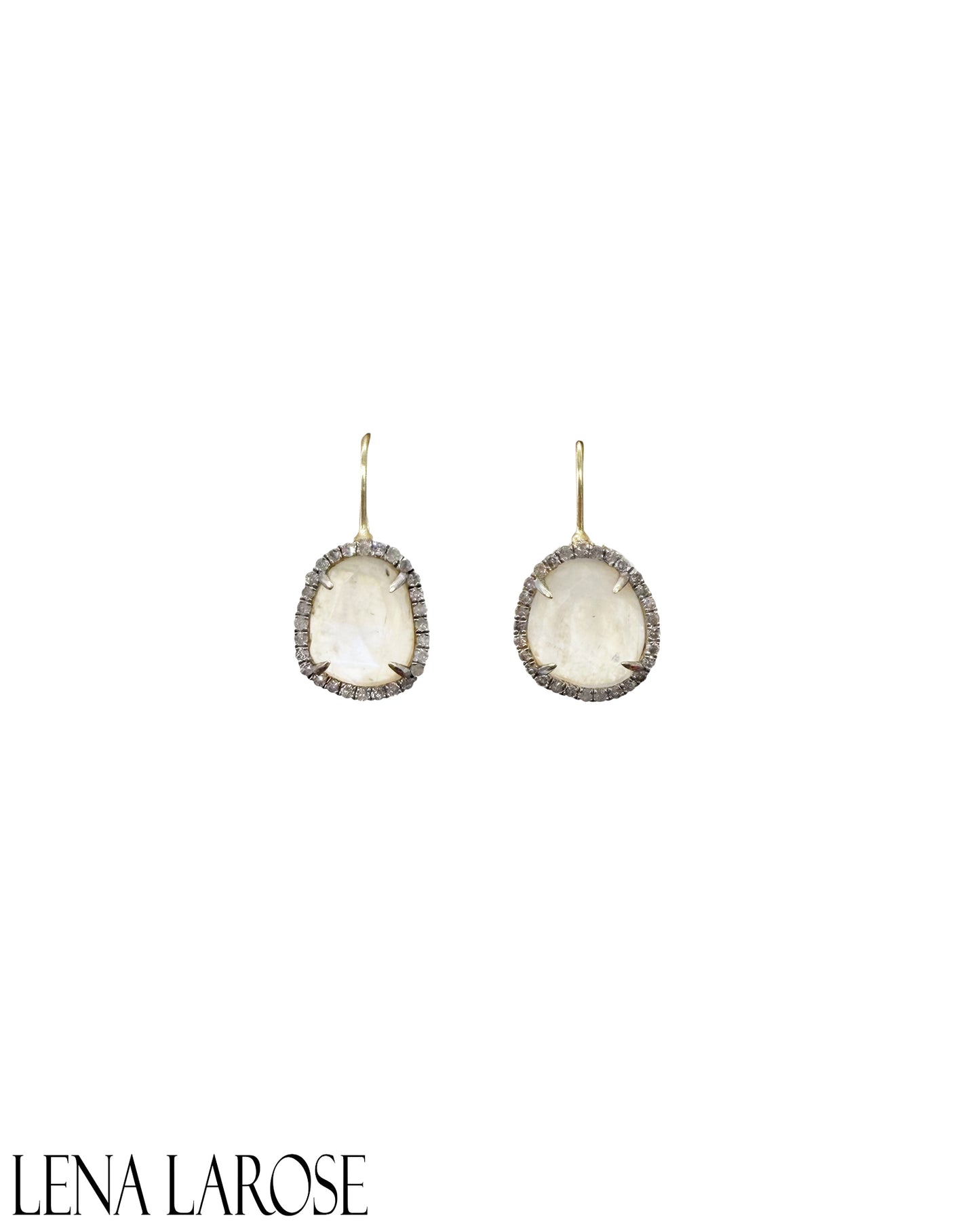 The Woods Moonstone Diamond Drop Earrings