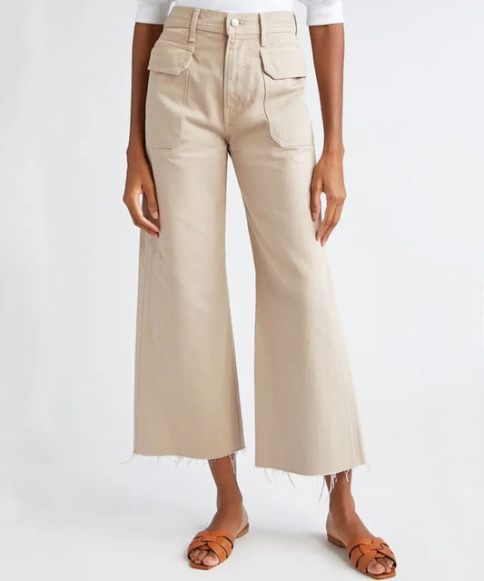 Veronica Beard Taylor Crop Wide Leg Cargo Jeans