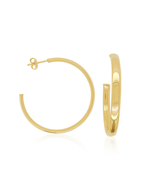 Vintage La Rose 14K Over Size Hoop Earrings