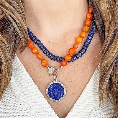 The Woods Fine Jewelry Lapis Necklace, 17"