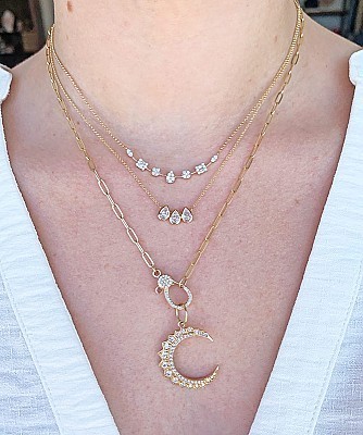 Vintage La Rose 14k Diamond Necklace
