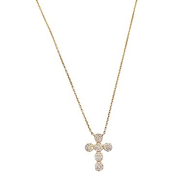 Vintage La Rose 14k Cross Necklace