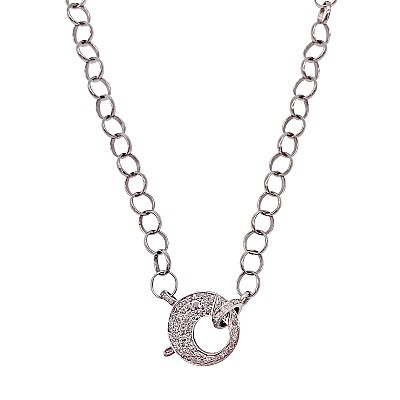 The Woods Fine Jewelry Silver Circle Chain, 17"