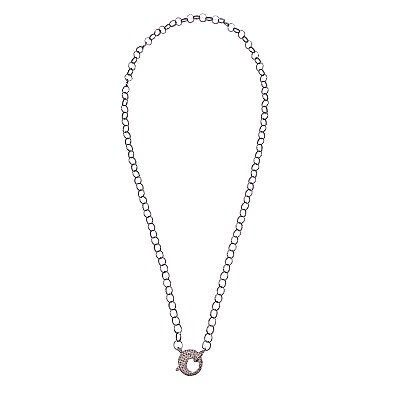 TRUNKSHOW The Woods Fine Jewelry Silver Circle Clasp, 24"
