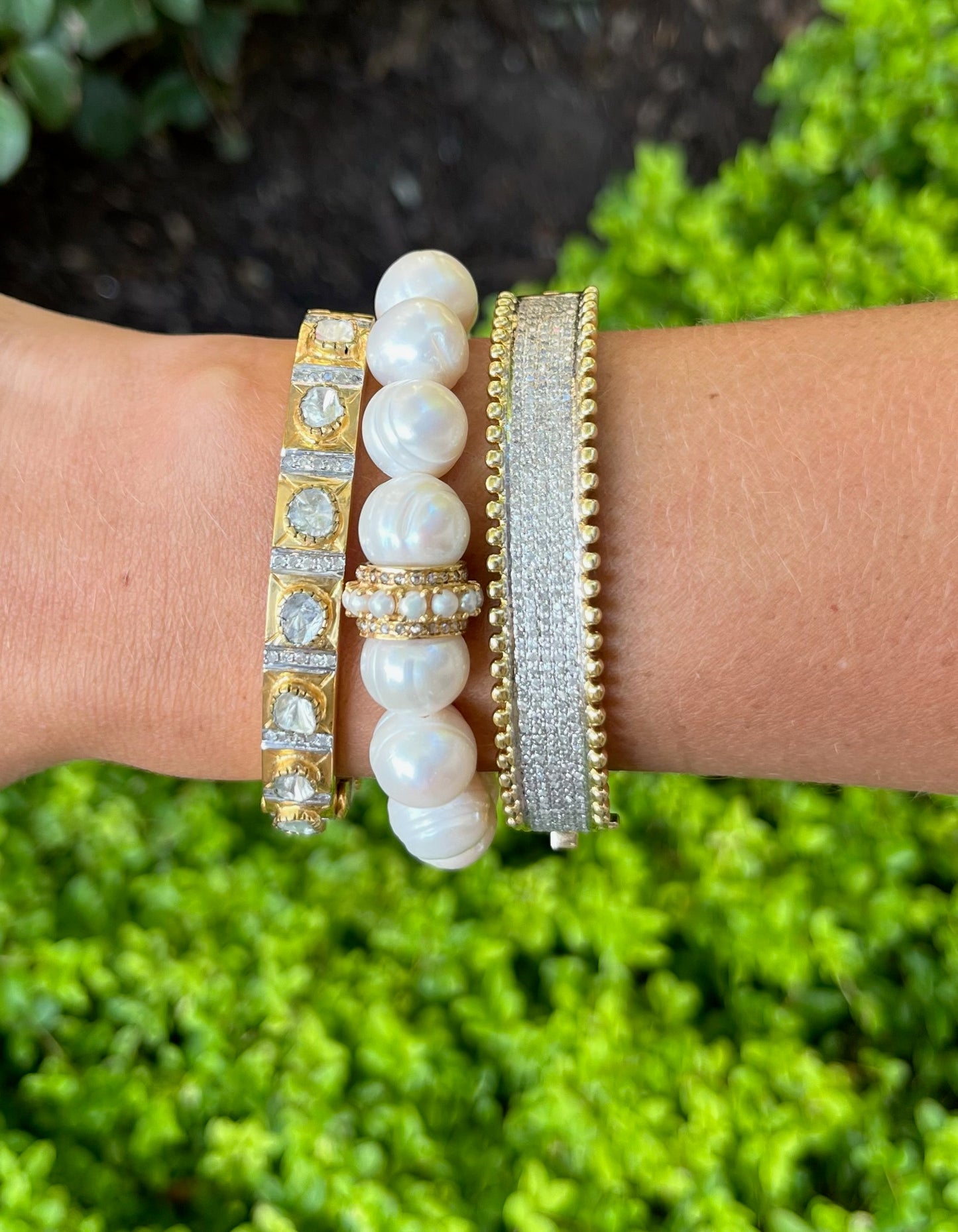 The Woods Five Row Caviar Diamond Bangle