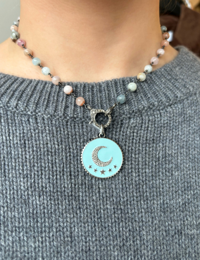 Sample Sale Enamel Moon Pendant