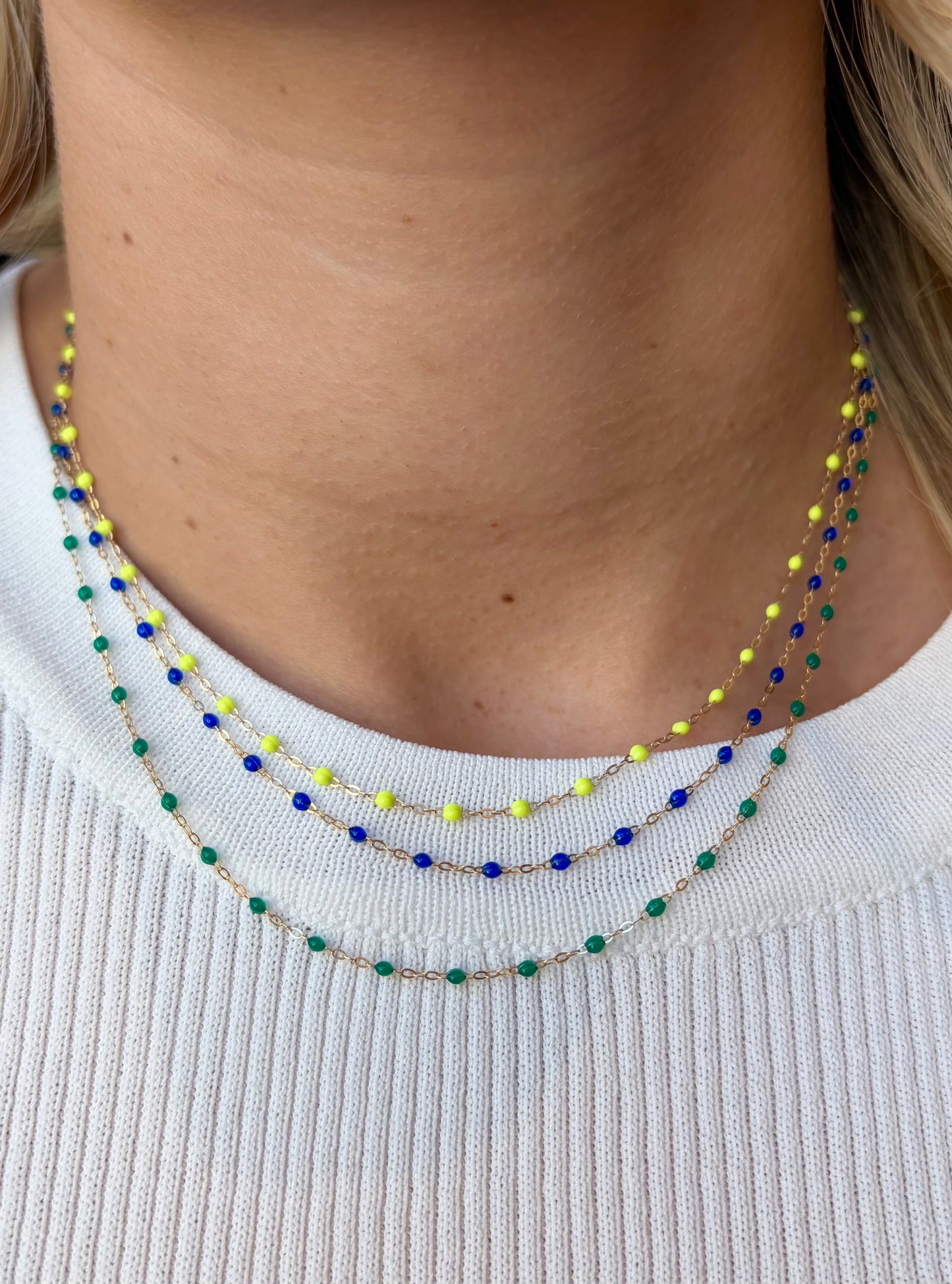 Classic Gigi Necklace Emerald 16.5"