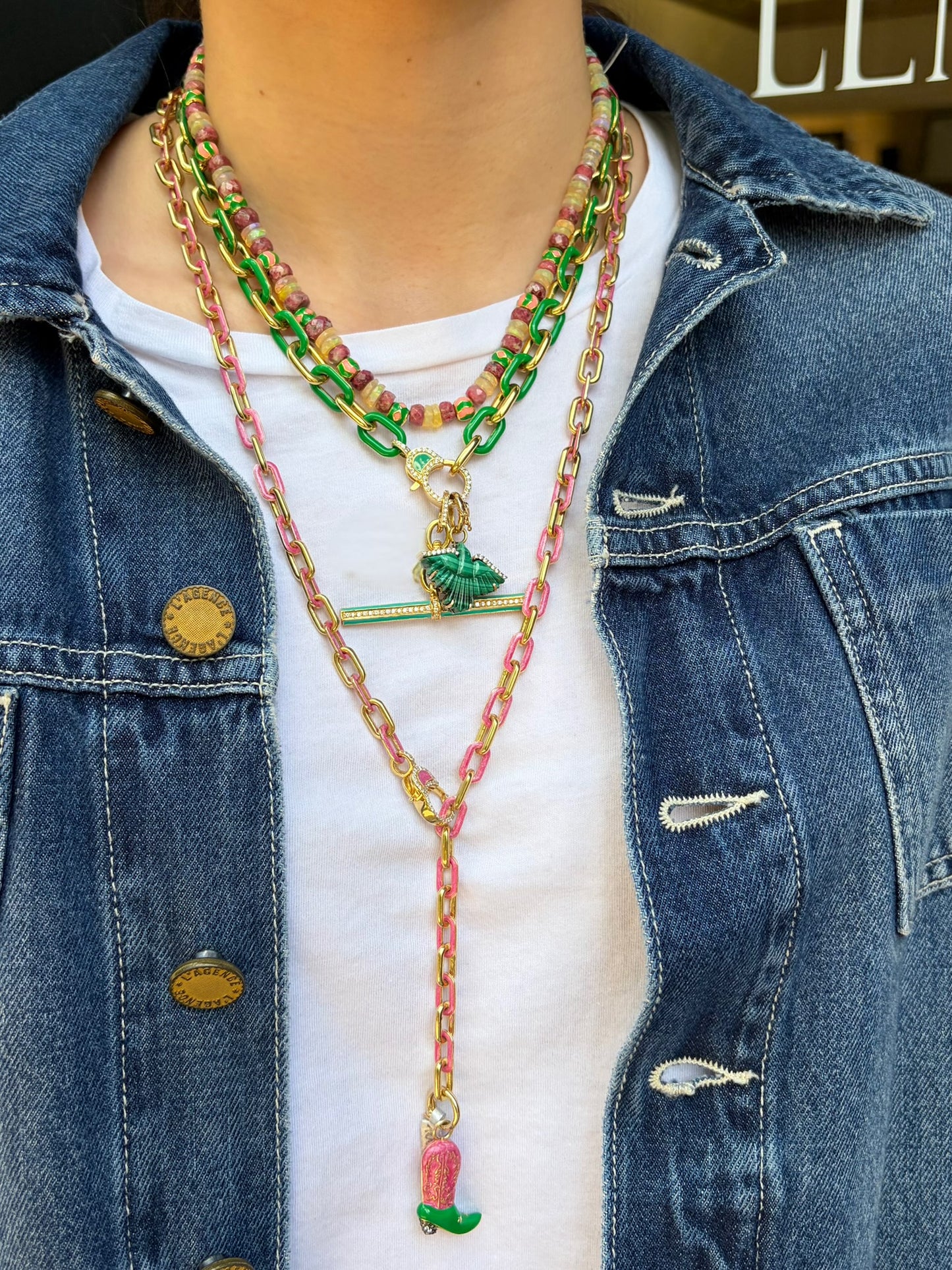 TRUNK-SHOW Royal Nomad Layla Chain Kelly Green
