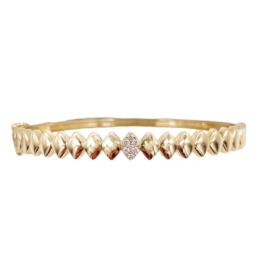 Vintage La Rose 14k Diamond Bangle