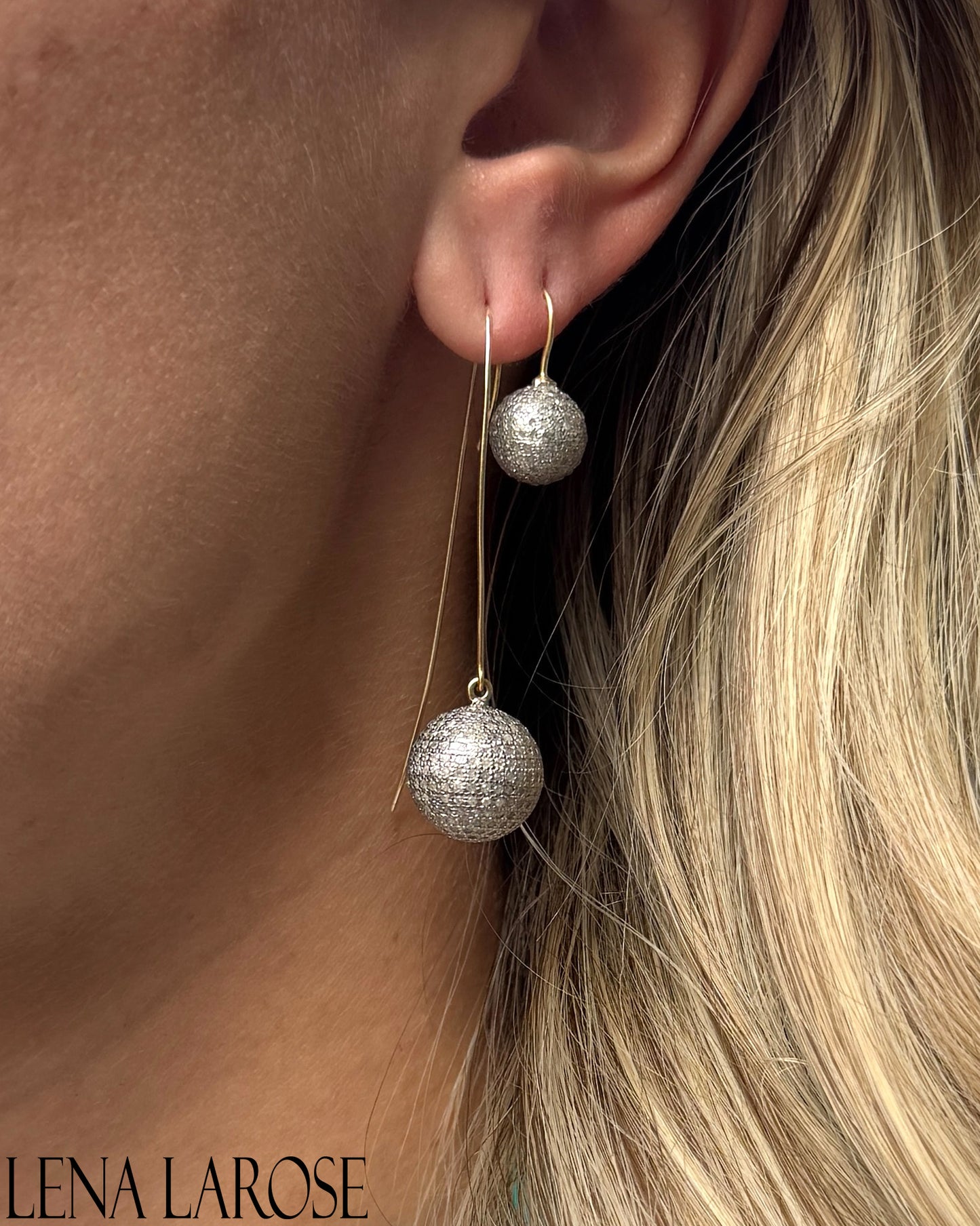 TRUNKSHOW The Woods Diamond Ball Drop Earrings