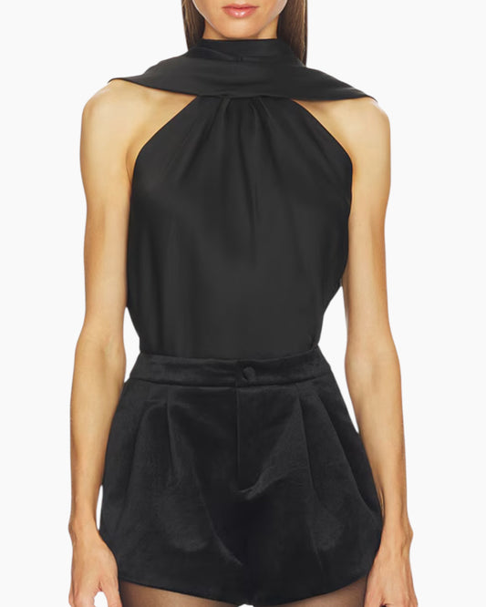 Simkhai Scarlett Cape Top Black