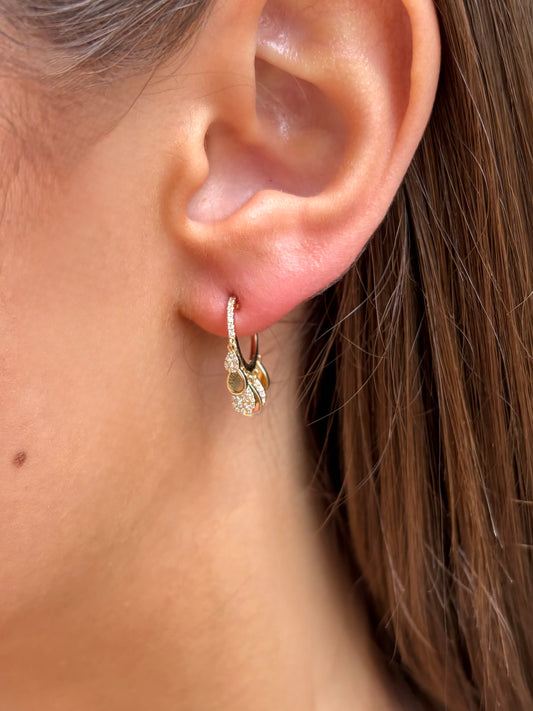Vintage La Rose 14K Diamond Flutter Earrings