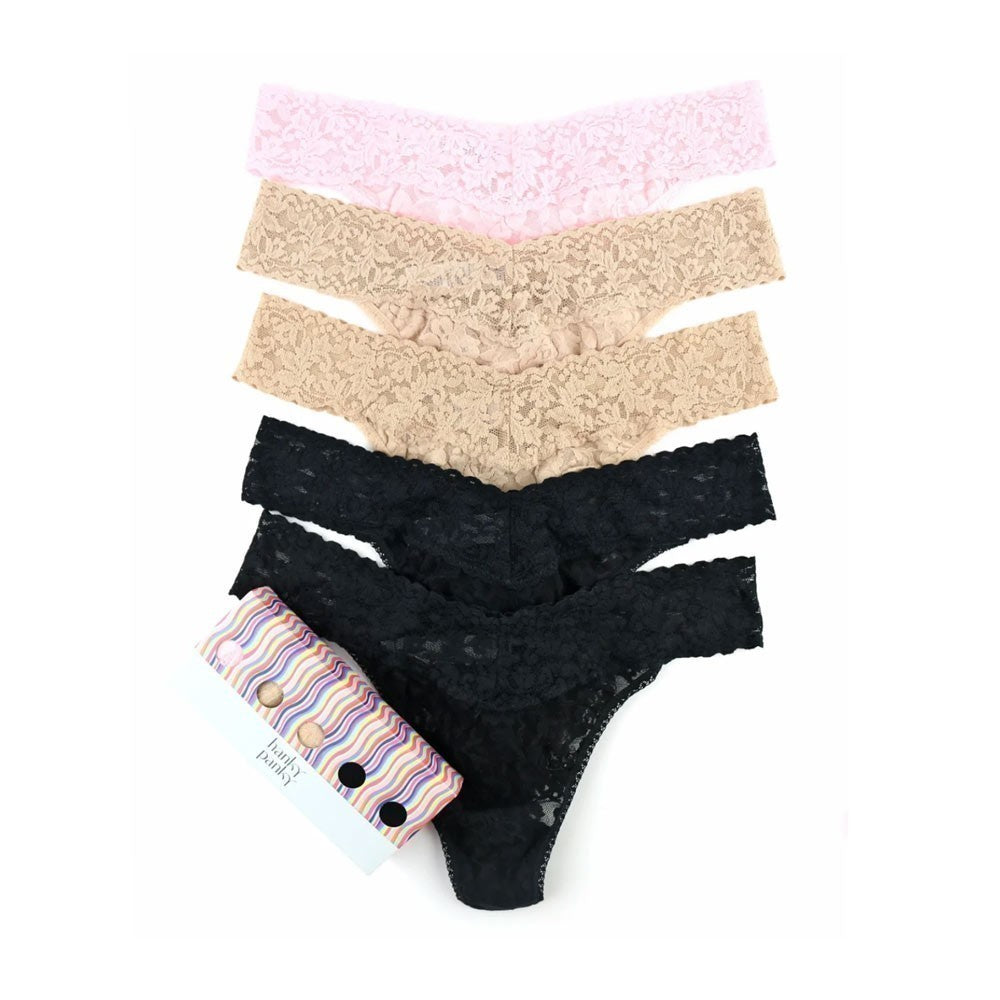 Hanky Panky 5 Pack Low Rise Thong- Basics