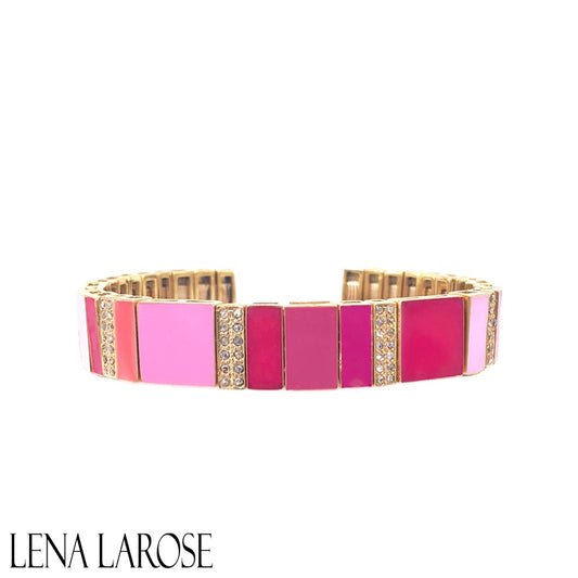 The Woods Fine Jewelry Pink Enamel Cuff