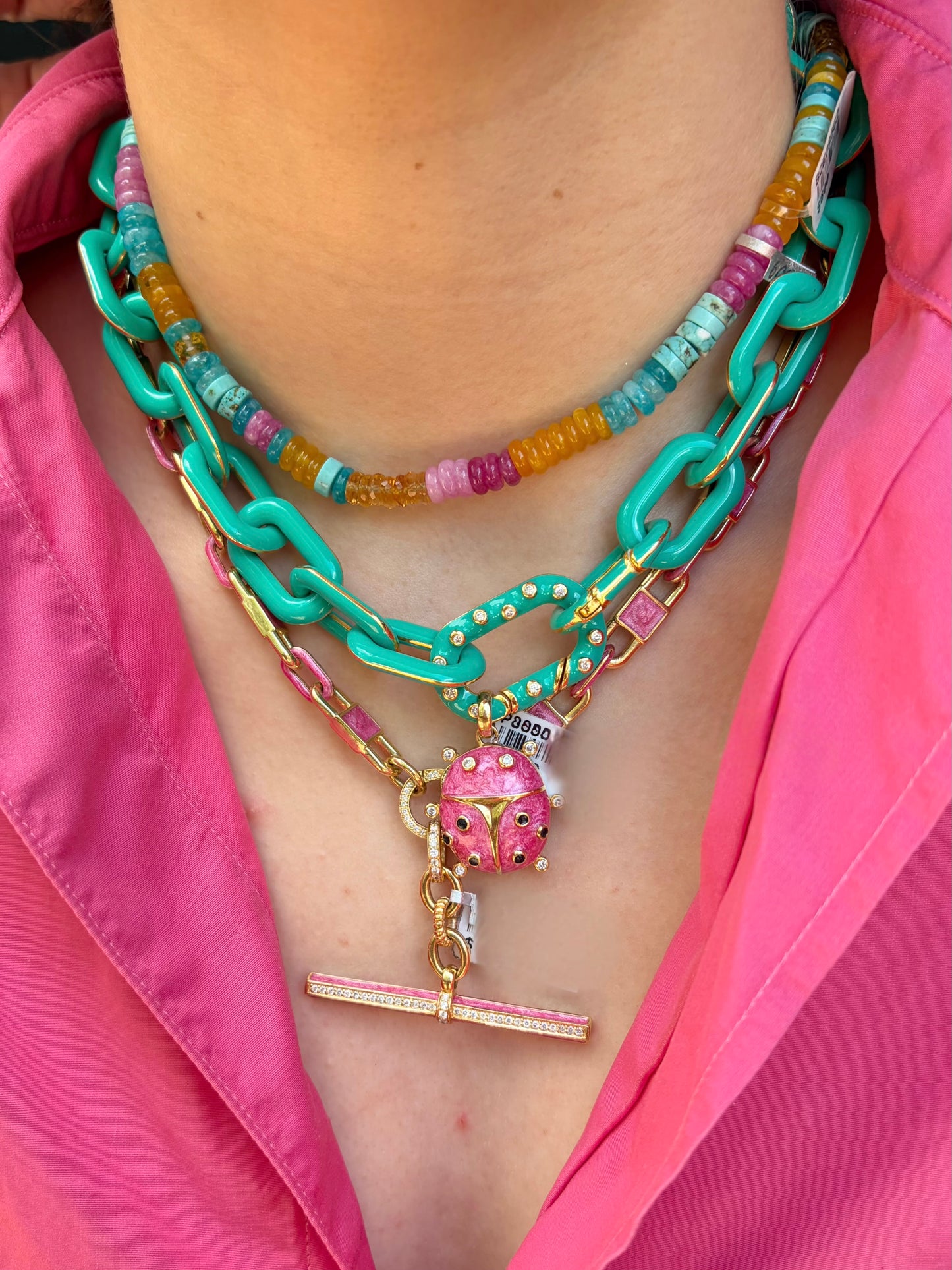 TRUNK-SHOW Royal Nomad Brooklyn Chain Metallic Pink