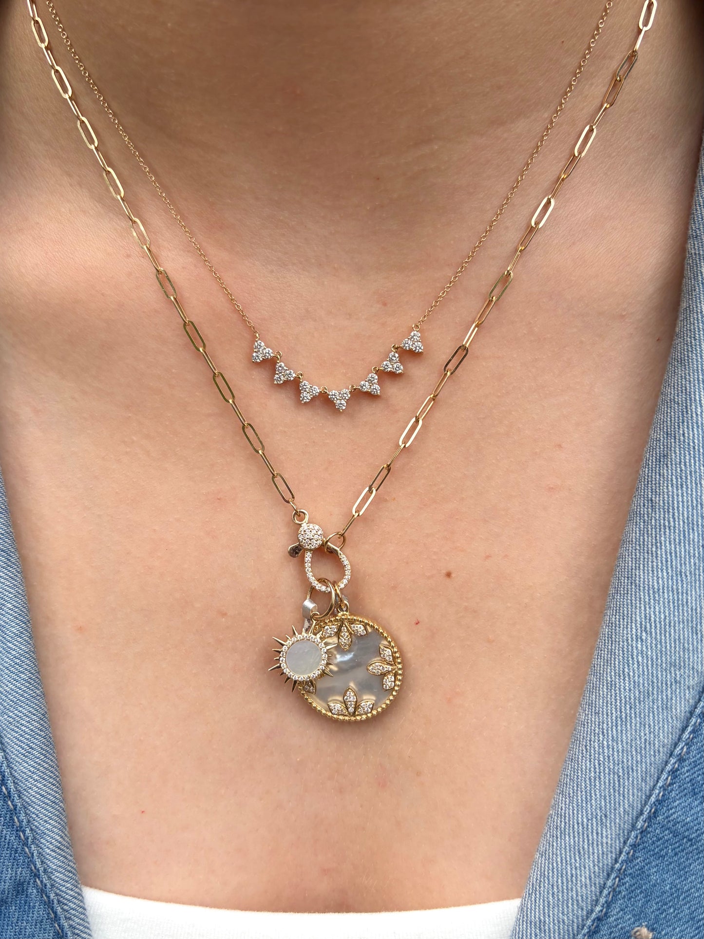 Vintage La Rose 14k Trio Abney Necklace