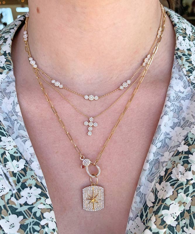 Vintage La Rose Diamond Station Chain