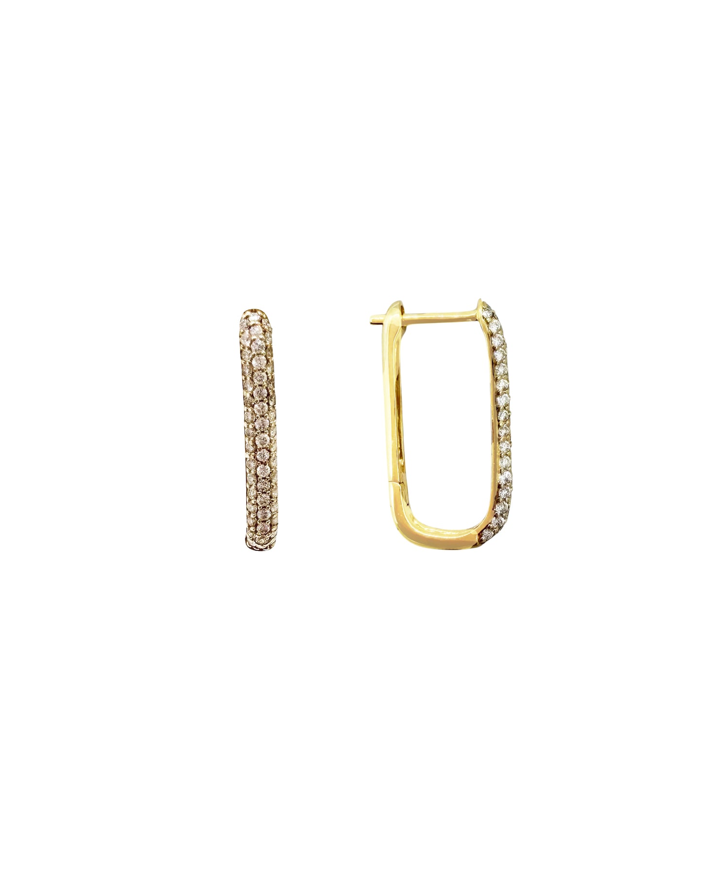 Vintage La Rose 14K 3 Row Paprclip Huggie