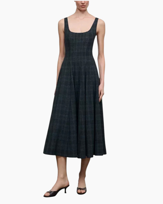Staud Wells Dress Plaid