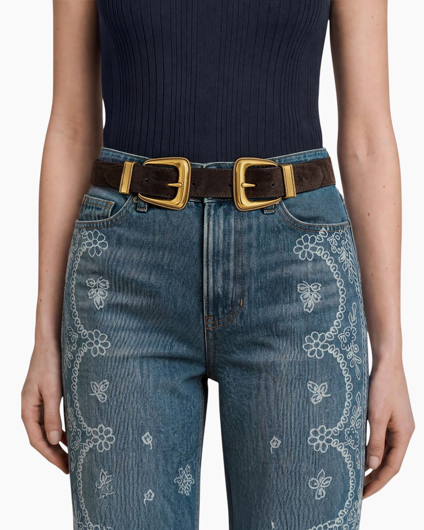 Veronica Beard Suede Double Belt