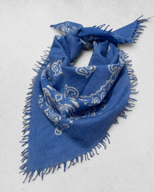 Kas Cashmere Bandana Scarf Cornflower