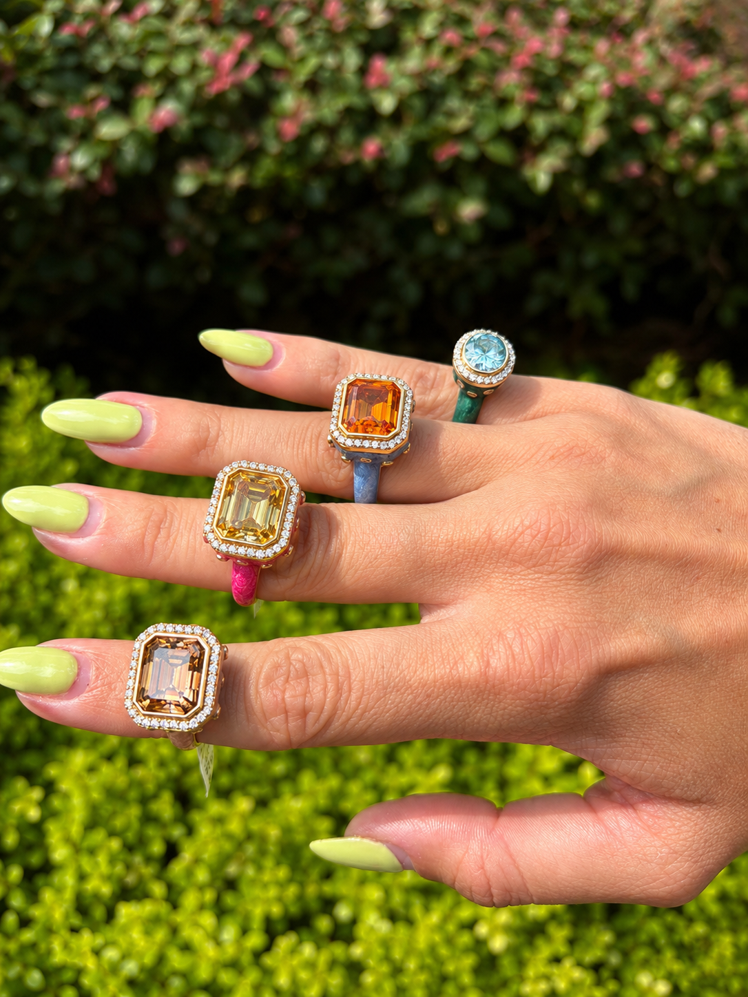 TRUNK-SHOW Royal Nomad Metallic Blush Enamel Gemstone Ring