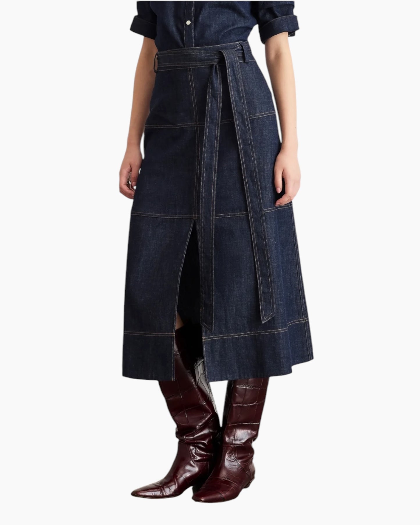 Tanya Taylor Denim Hudley Skirt