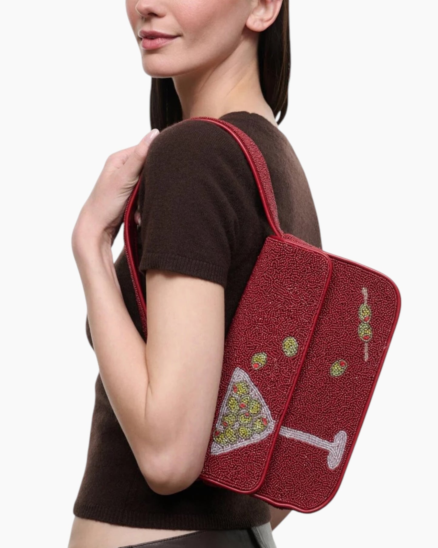 Staud Tommy Dirty Martini Beaded Bag