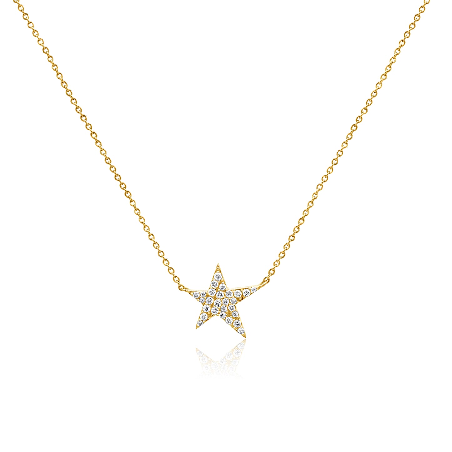 Vintage La Rose 14K Diamond Star Necklace