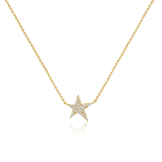 Vintage La Rose 14K Diamond Star Necklace