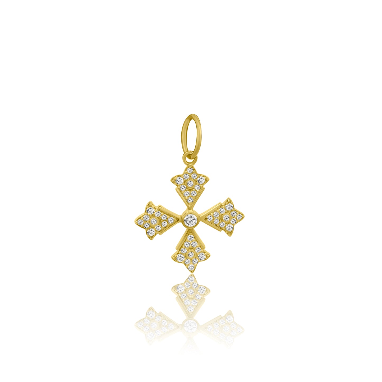 Vintage La Rose 14K Diamond Cross Pendant
