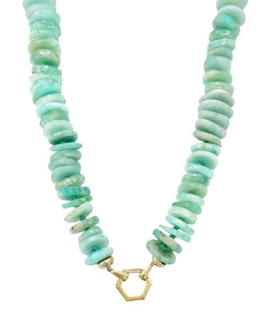 14K Vintage La Rose Amazonite Necklace 17"