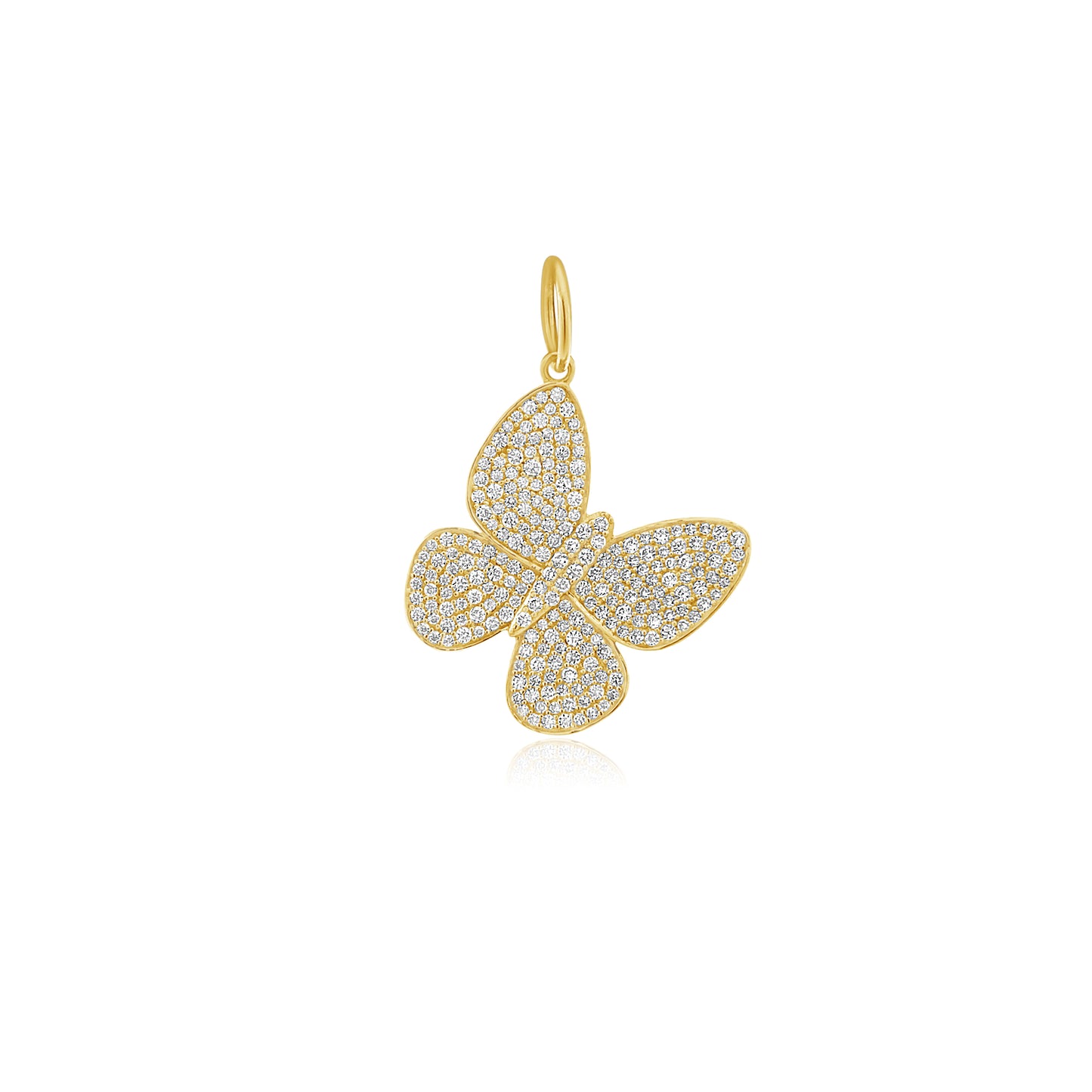 Vintage La Rose 14K Diamond Butterfly Pendant