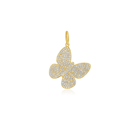 Vintage La Rose 14K Diamond Butterfly Pendant