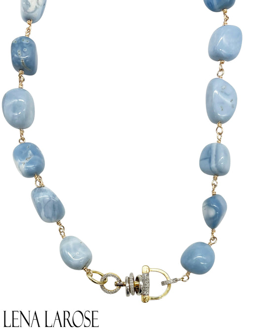 The Woods Blue Opal Chain 17"