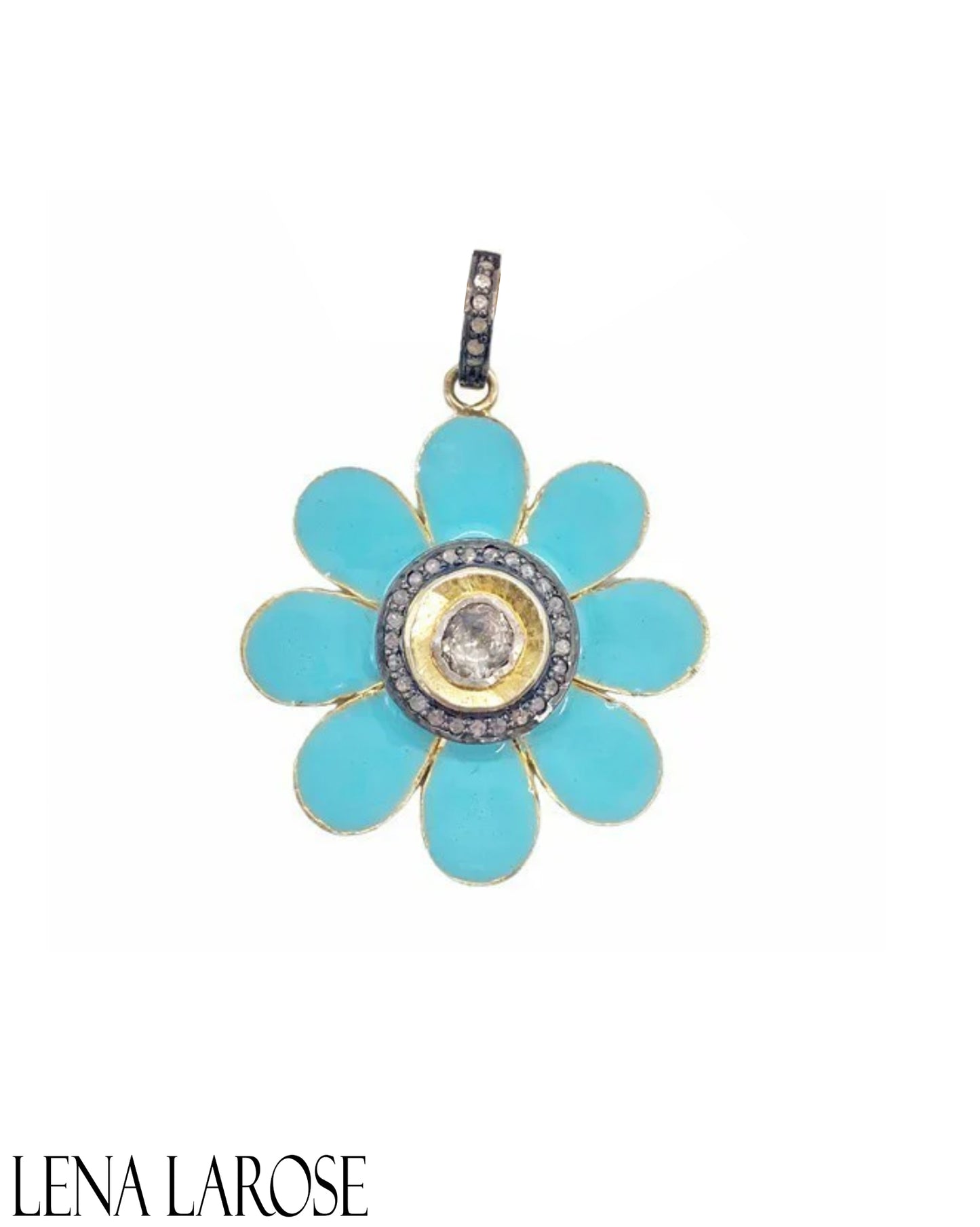 The Woods Fine Jewelry Blue Flower Pendant