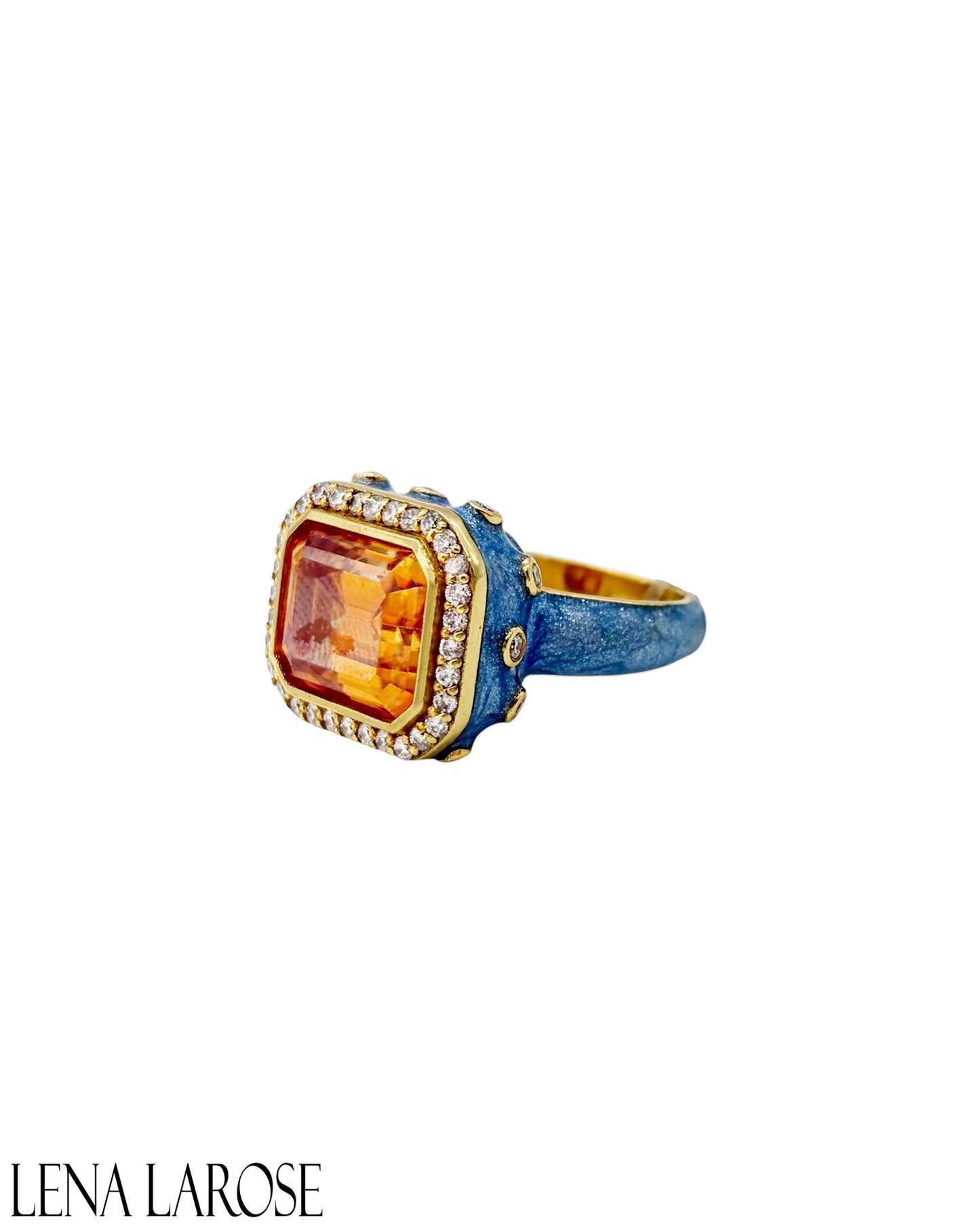 TRUNK-SHOW Royal Nomad Metallic Denim Enamel Gemstone Ring